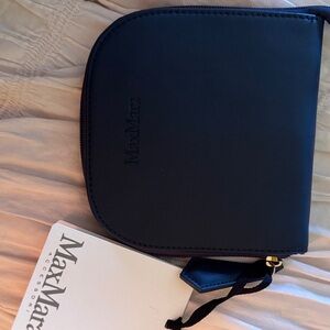 MaxMara Navy Leather Cosmetic Case